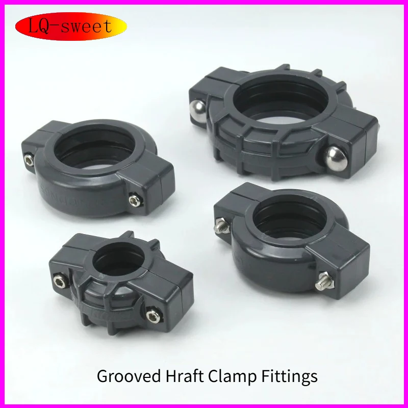 UPVC Copy Forest PVC Plastic Clamp Fittings, Grooved Hraft Clamp Fittings DN32-DN80