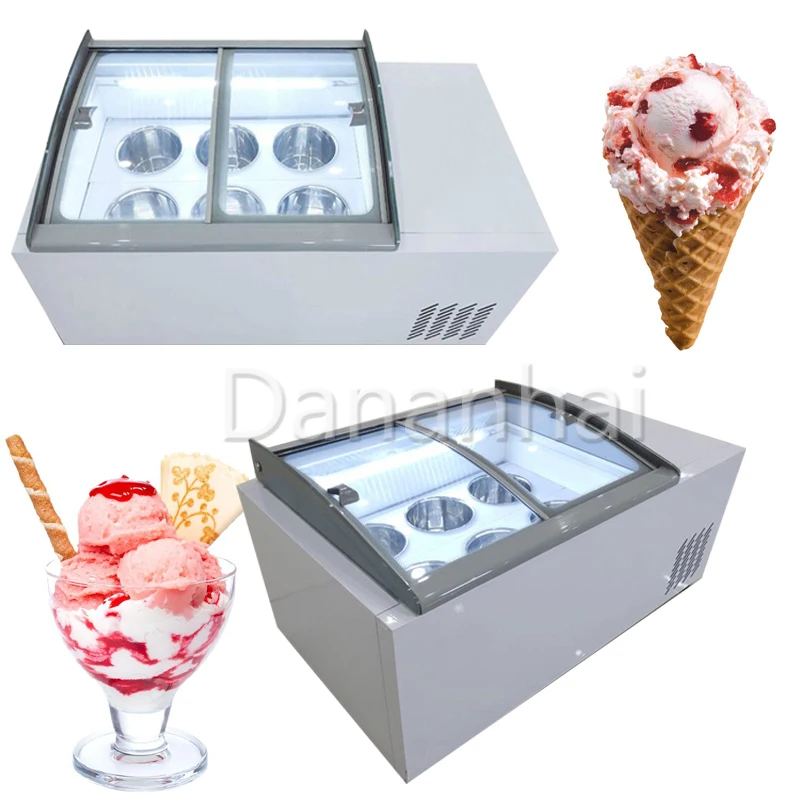 Commercial Multifunctional Freezer Sliding Glass Door Ice Cream Display Cabinet