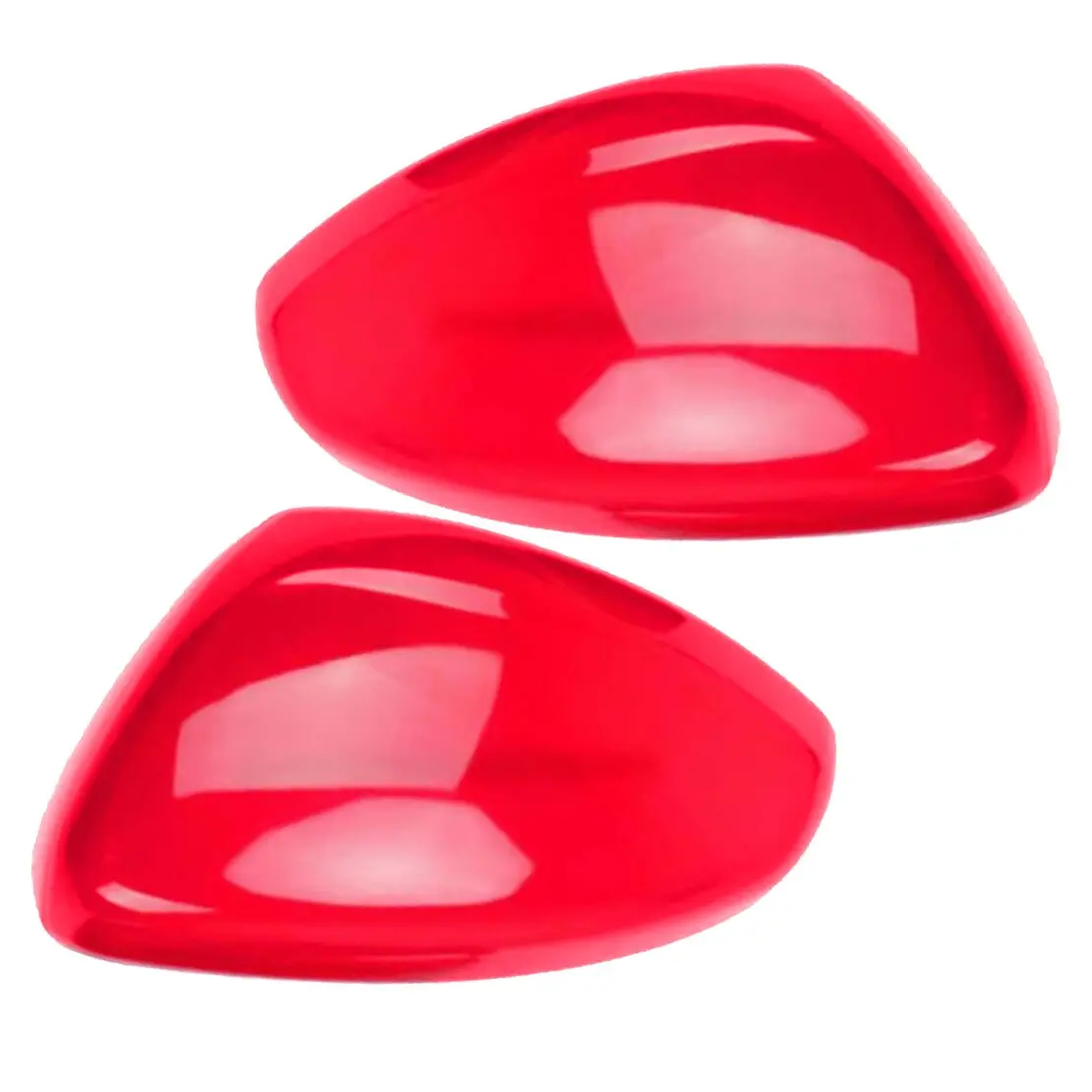 1 Pair  Rearview Side Mirror Cover Cap Trim Self-Adhesive Fit for Peugeot 208 2008 Citroen C3 2016 2017 2018 Gloss Red