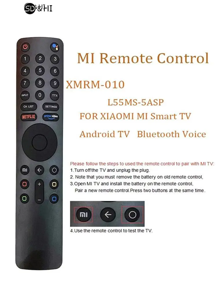 For XMRM-010 Voice Laser Bluetooth Remote Control for Xiaomi MI TV 4S Android Smart TV L65M5-5ASP MI P1 32 MI Box