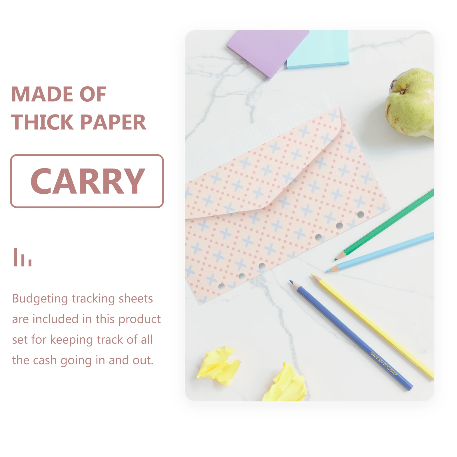 

1 Set Unique Design Cash Envelopes Account Book Replacement Sheets Budget Record Organizers