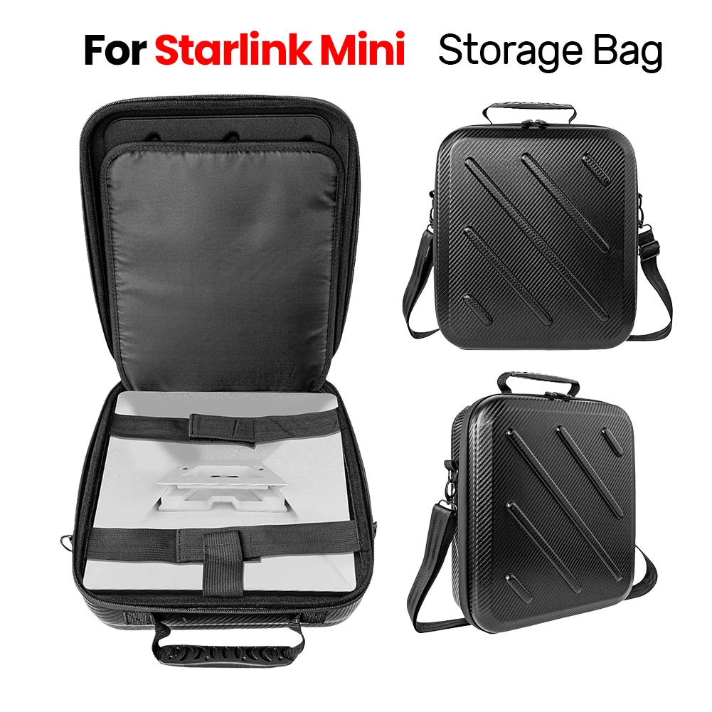 

Hard Case for Starlink Mini Travel Handle Case Waterproof Portable Storage Bag Organiser with Shoulder Strap for Outdoor Camping