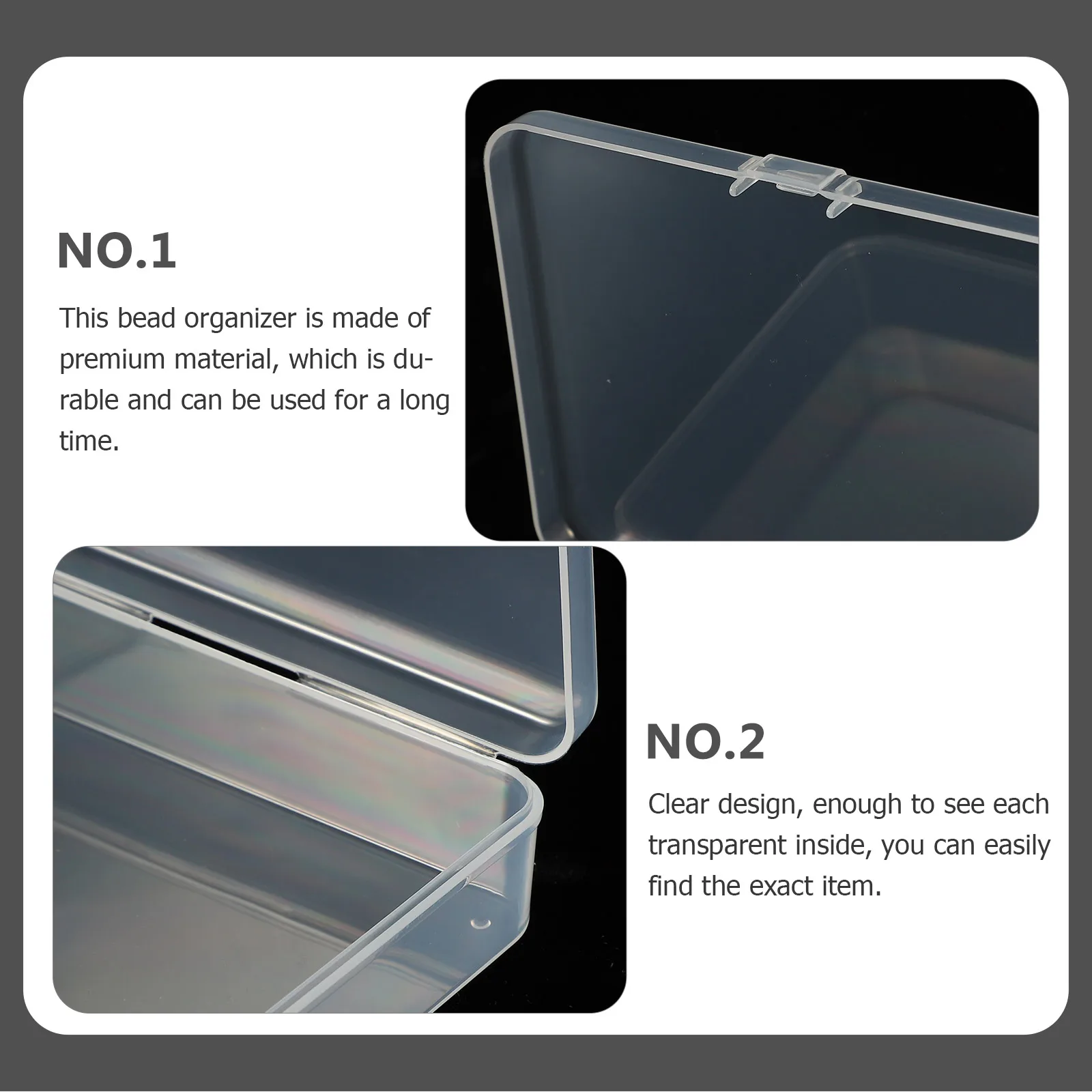 

28pcs Clear Bead Storage Containers Plastic Boxes Hinged Lid Small Craft Organizer For Jewelry Buttons Rhinestones