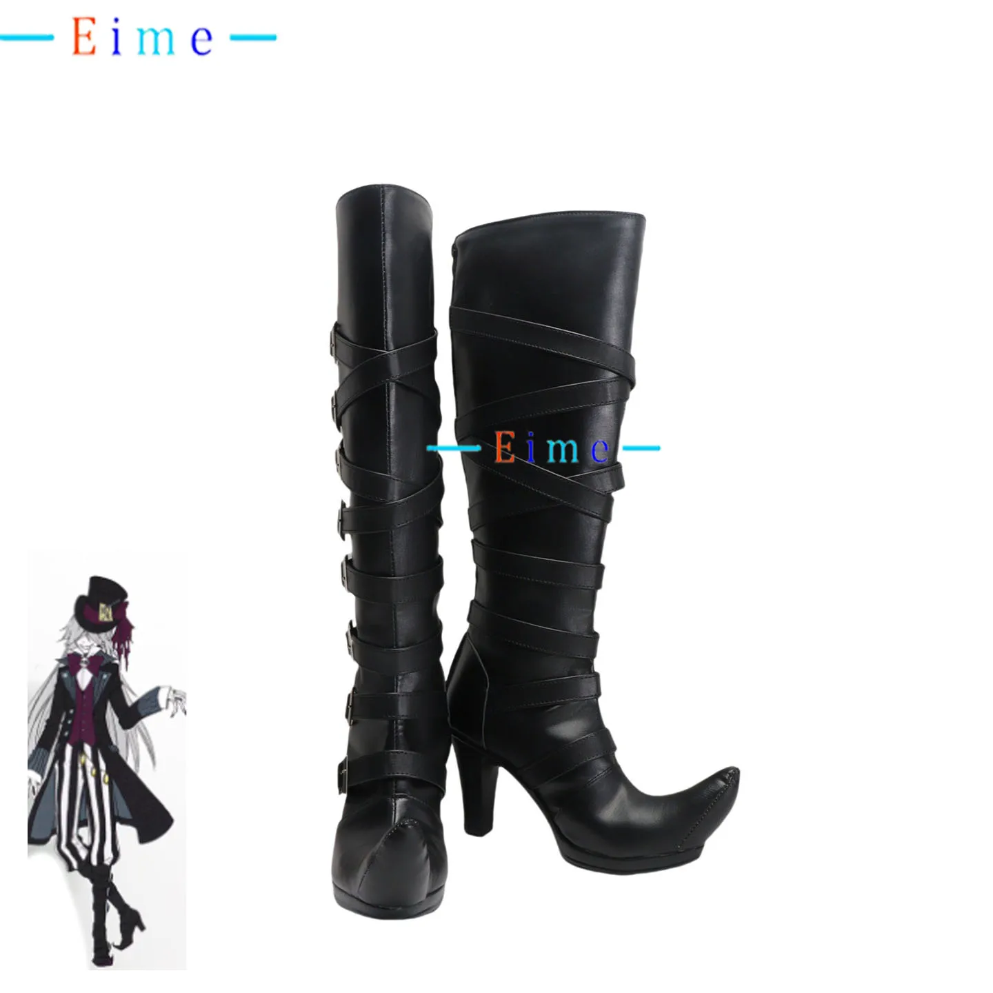 

Обувь для косплея Under Taker, обувь из искусственной кожи, карнавальные ботинки на Хэллоуин, аксессуары в стиле аниме, реквизит для косплея, индивидуальный заказ