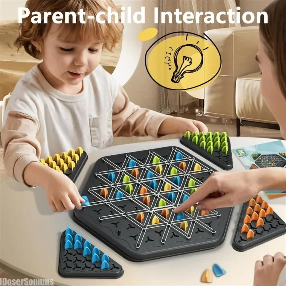 New Geometry Chain Chess Family Interaction Exercise Thinking Toys Game Rubber Band Training Gifts Triangle Chess Desktop