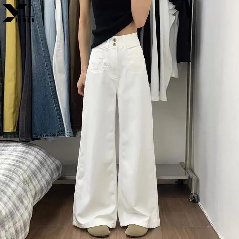 Japanse vintage kleding denim vrouw vriendje baggy Y2K zwart Koreaanse mode harajuku stijl streetwear hoge taille wijde pijpen