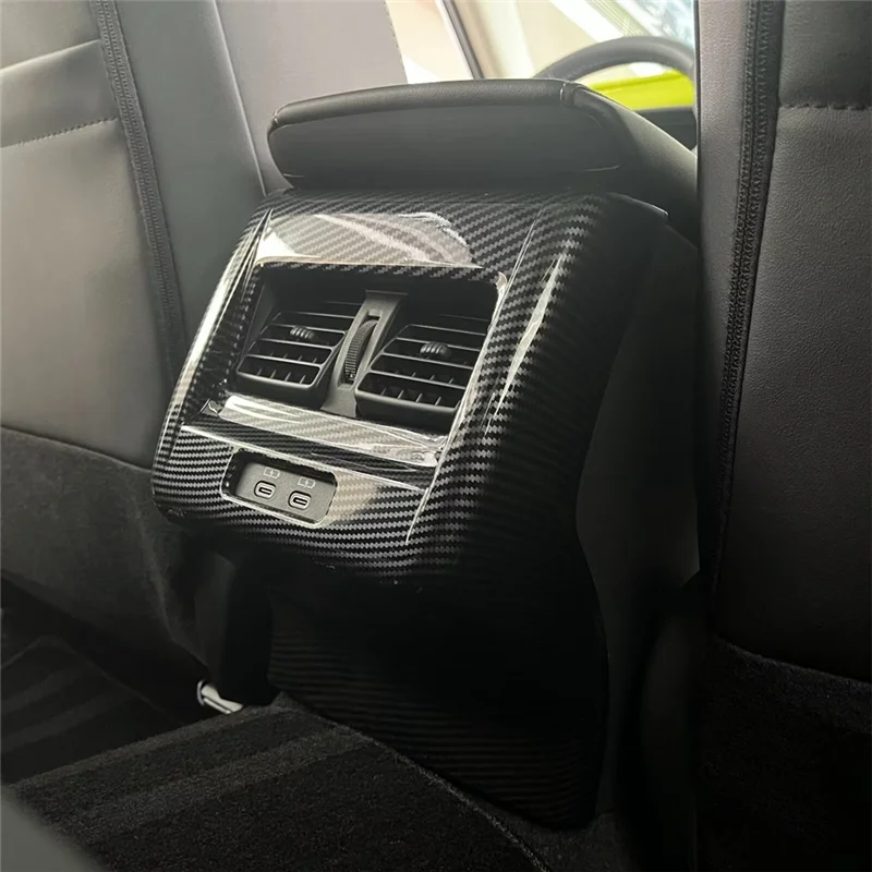 ABGR-Pannello di sfiato uscita aria posteriore Rivestimento per Toyota Camry 2024 2025 Accessori interni Fibra di carbonio