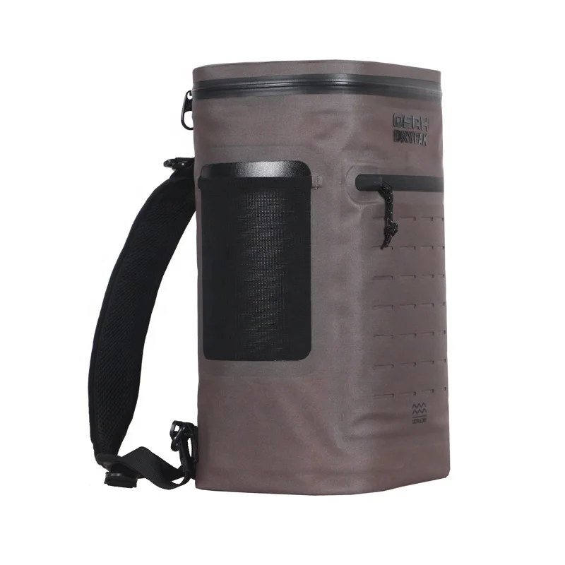 気密ジッパー防水断熱クーラーバックパック屋外キャンプビールピクニック用取り外し可能なショルダーストラップ付き