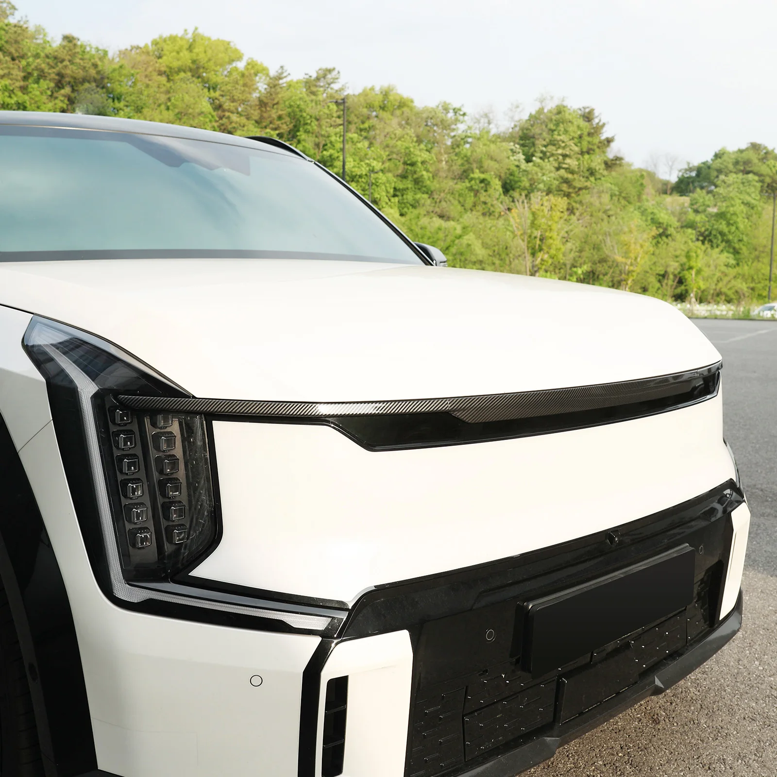 المصد الأمامي للسيارة العلوي السفلي الأوسط شبكة ، غطاء الشريط الزخرفية ، القوالب التصميم الخارجي لكيا EV9 LHD RHD ، 4 قطعة #5