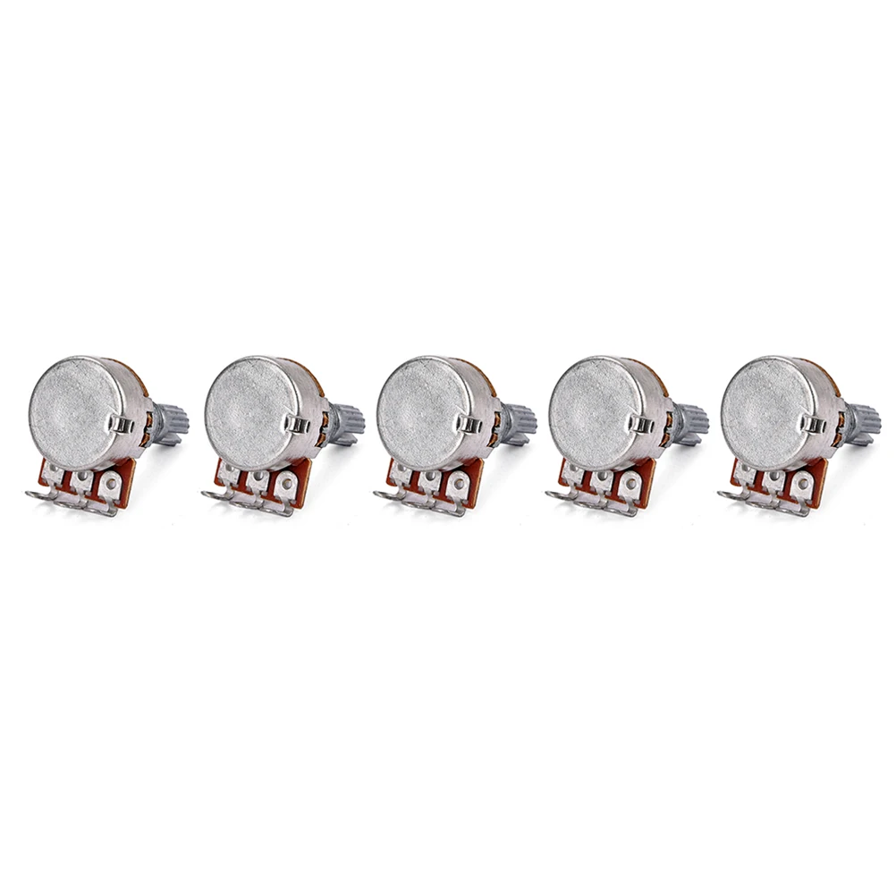 

5pcs B10k Full Size Bass Pots Potentiometer Long Knurled Split Shaft Audio Taper Low Friction for Guitar Bass