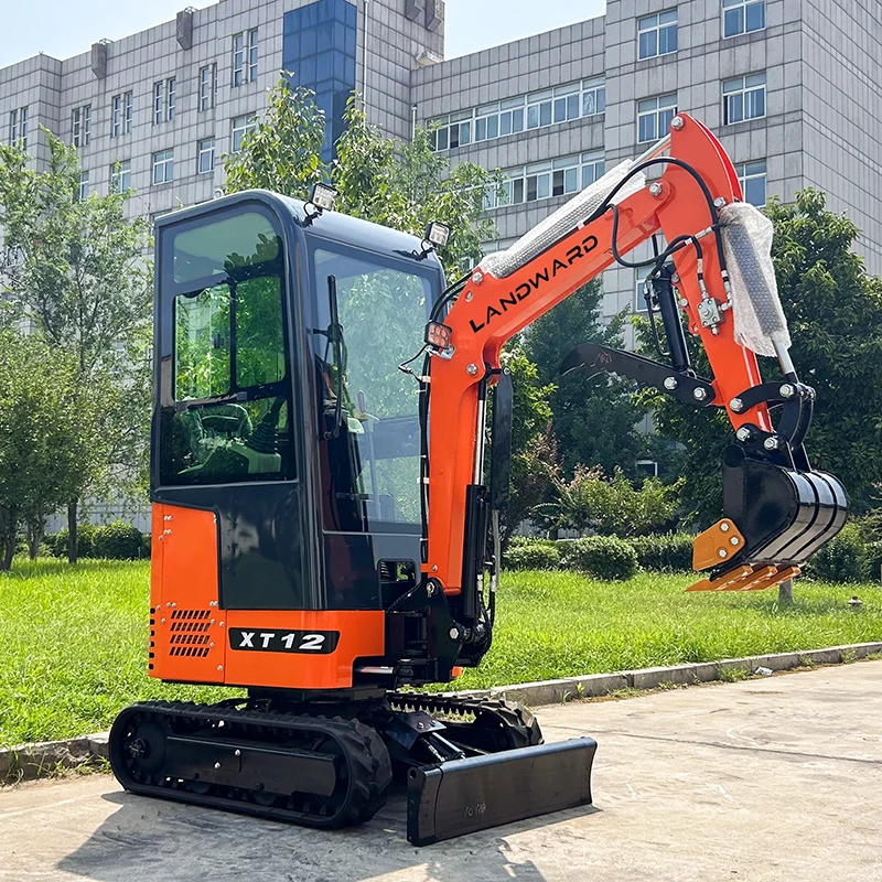 China LANDWARD Top Quality Crawler 1.2 Ton Mini Excavator Hydraulic Small Digger 1 Ton Hydraulic Micro Excavator Customized Sale