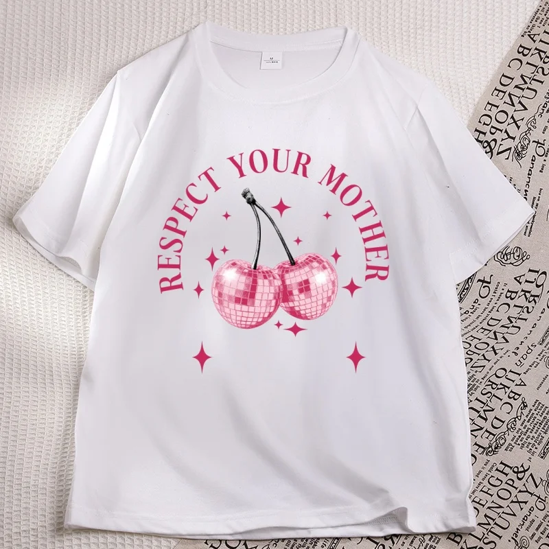 Respect Your Mother T Shirt Women Pop Concert 90s Tee Shirt Trendy Cute Graphic T Shirts Casual Round Neck Printed Tshirts