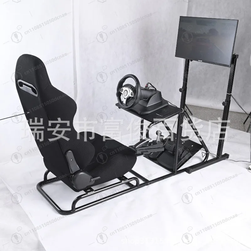 Adjustable Gaming Seat Black Red Racing Simulator Chair for PC Sim Racing Cockpit