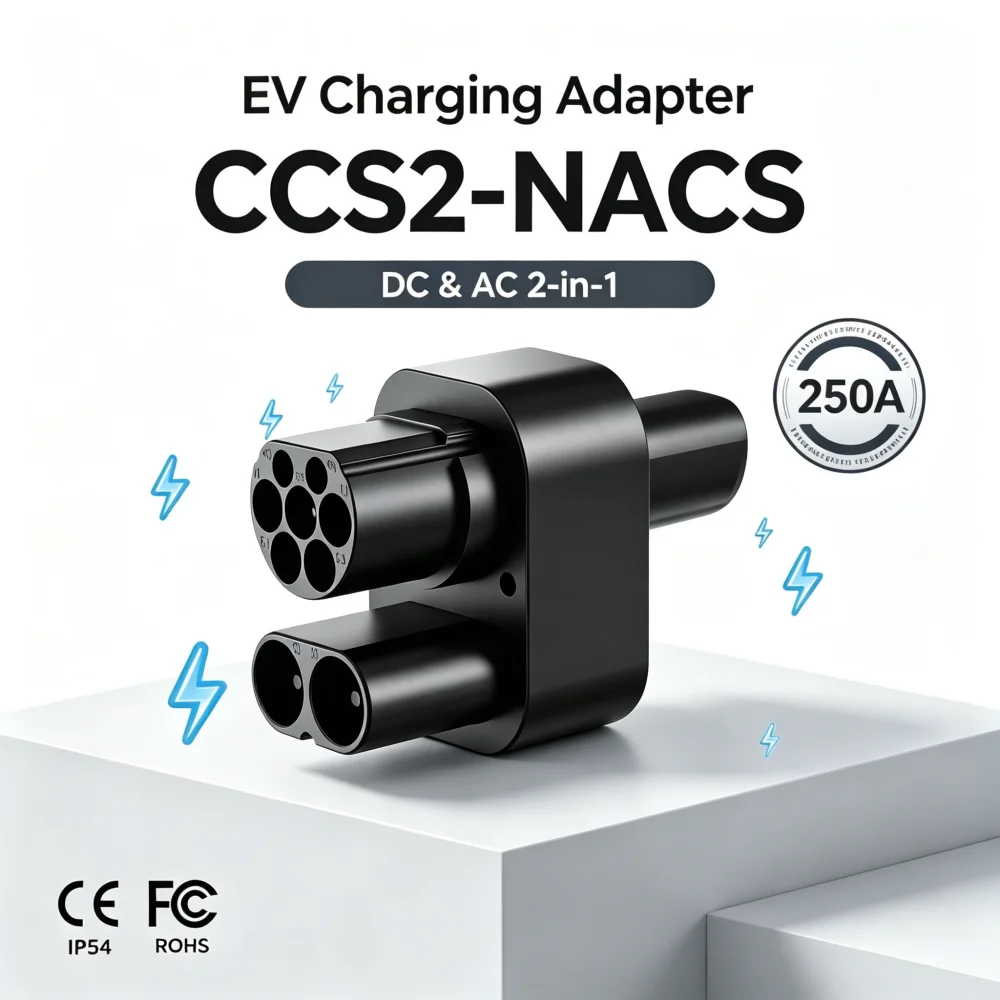 CCS2 to Tesla EV Charging Adapter 1000V 250KW for Model 3/X/Y/S CCS2 to NACS/Type2-Tesla