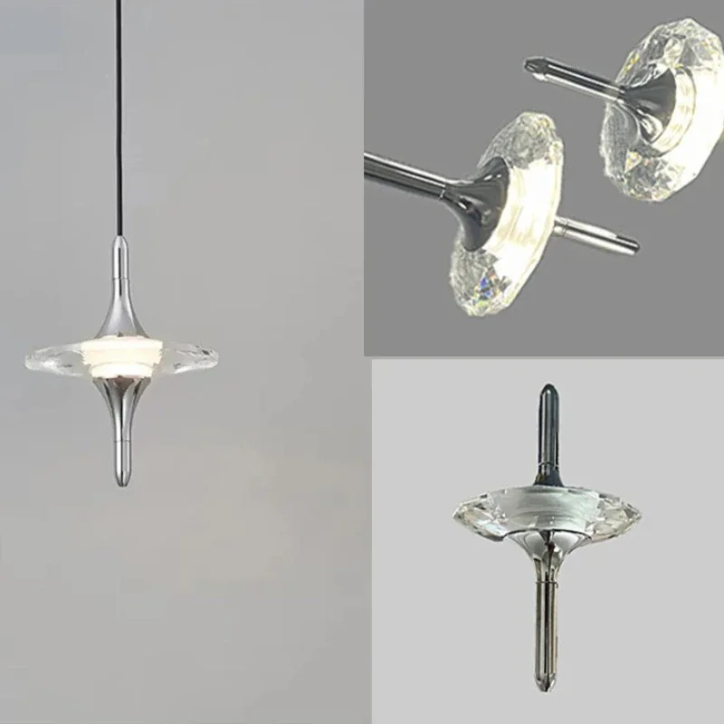 Nordic Pendant Lights Crystal Cross Design Hanging Chandelier  for Living Room Decoration Dining Table Lighting Fixtures