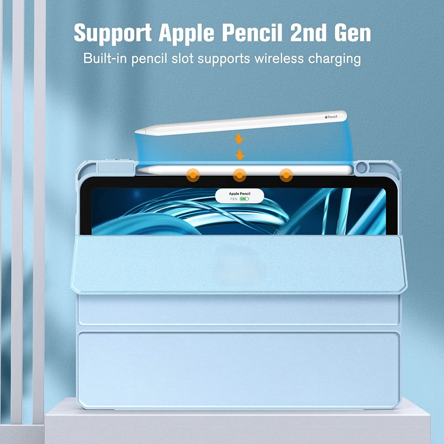 For iPad 10th 10.9 2022 Air 4 5 10.9 Gen Detachable Back Case,For New iPad Pro 11 12.9 Mini 6 Magnetic With Pencil Holder Cover