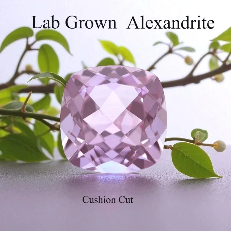 

TOP Lab Grown Alexandrite Square Cushion Cut Change Color Stone Charms for DIY Jewelry Making With AGL Certificate