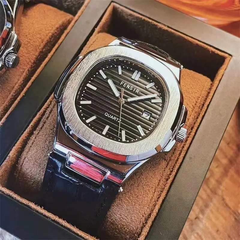 European and American Style High-End Luxury Fashion Square Men's Watch, New Nautilus Series Business Casual Versatile Stylish Handsome Social Guy Trendy Men's Watch, the Best Gift for Her