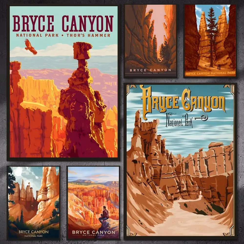 Bryce Canyon National Park Poster Versatile HD Waterproof Wall Art Self-Adhesive Decor For Any Space Ideal Gift