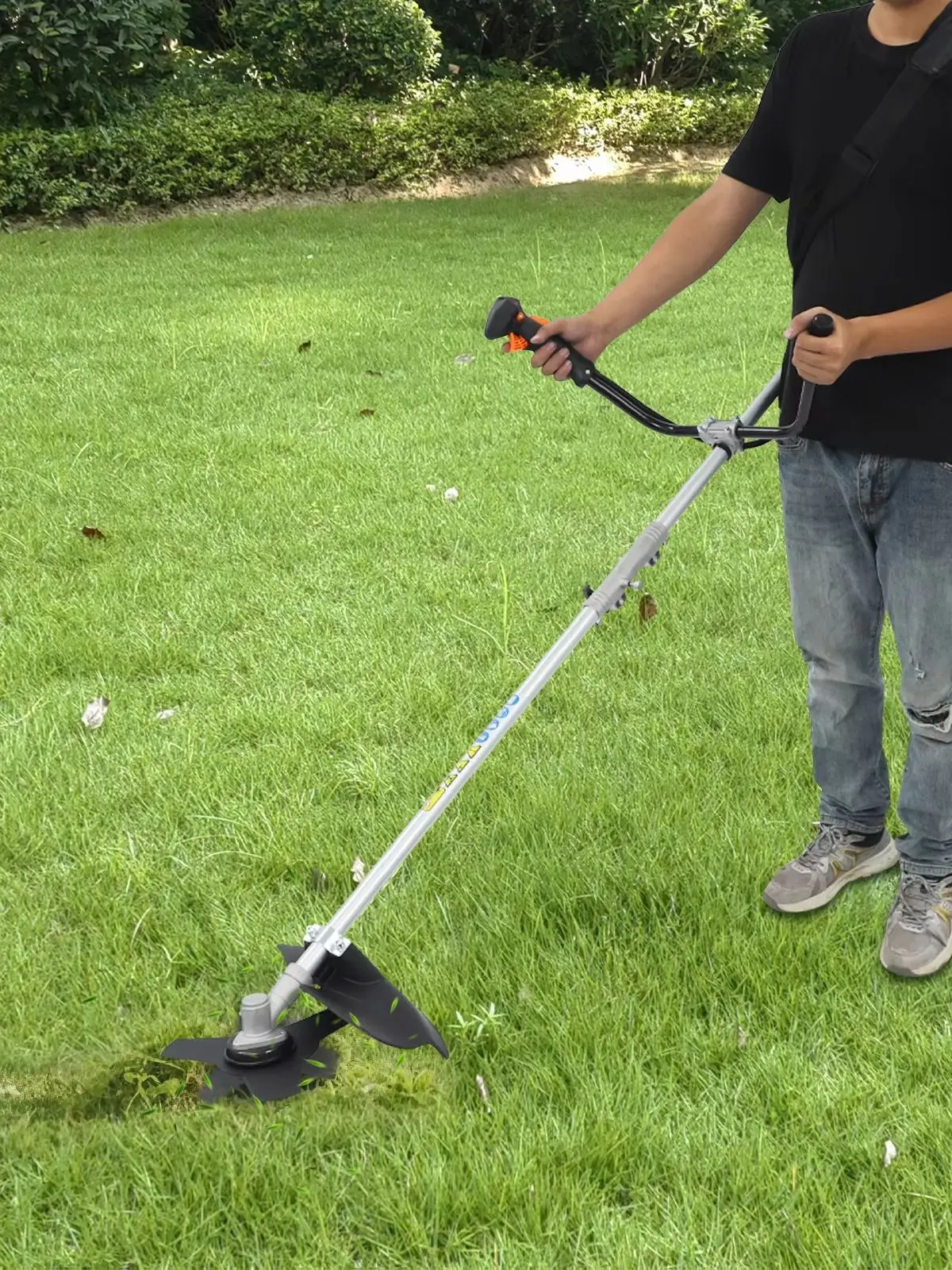 Benzin-Freischneider 10000 U/min Multifunktionaler Unkrauttrimmer mit 3 Trimmköpfen, Benzin-Grasschneider für Garten, Busch- und Unkrautpflege
