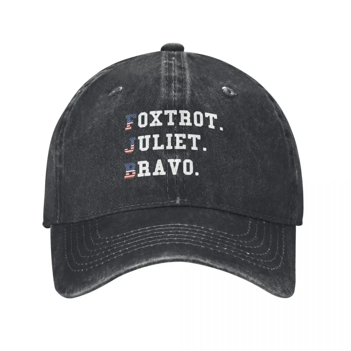 

Foxtrot Juliet Bravo Baseball Cap men's big size hat birthday Designer Man Women's
