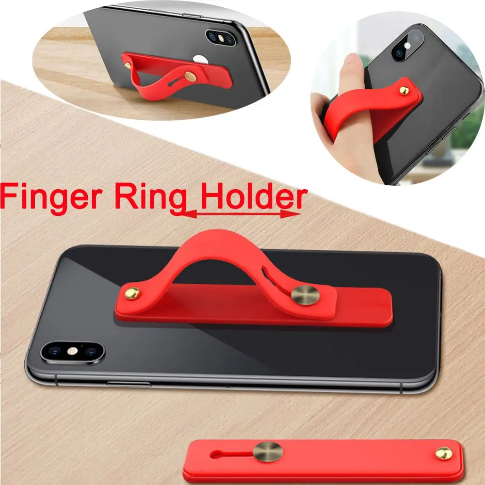 Creative Hand Band Silicone Finger Ring Push Pull Phone Holder Grip Stand