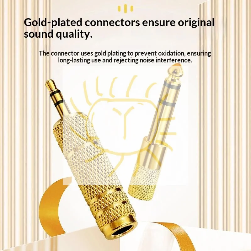 1/2Set 6.5mm To 3.5mm And 3.5mm To 6.5mm Audio Adapter Set 1/4-inch To 1/8-inch And 1/8-inch To 1/4-inch Suitable For Headphone