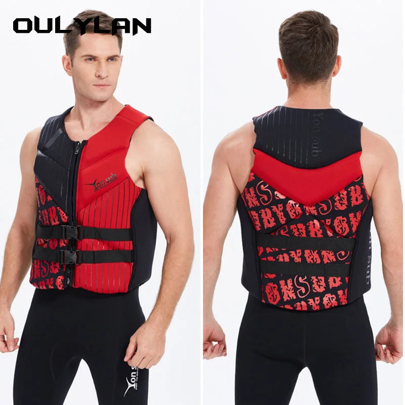 

Oulylan Adults Life Jacket Sports Safety Life Vest for Water Ski Wakeboard Neoprene Water Swimming Fishing Boating Kayak Safety