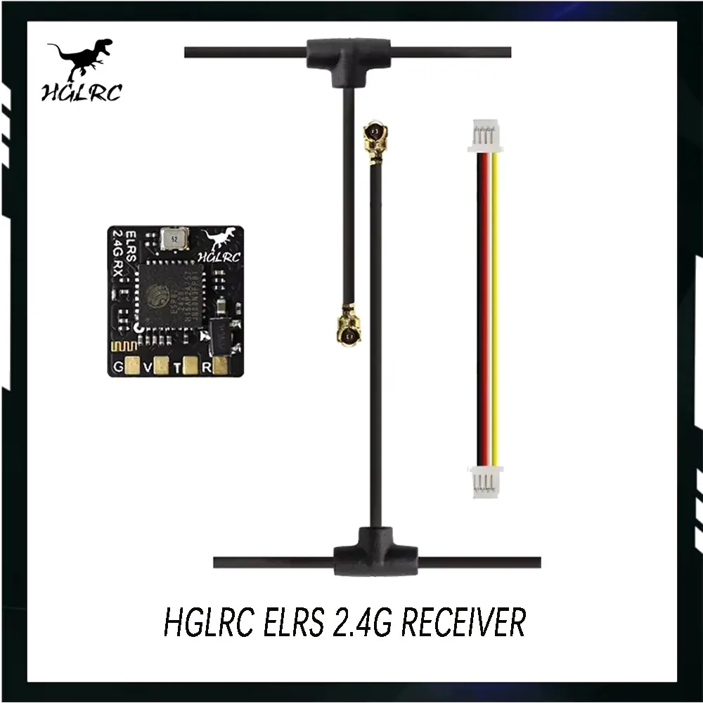 

HGLRC ELRS 2.4G Receiver 500Hz, ELRS 3.0 Long Range w/Omni Antenna for FPV Drone & RC Airplane, PWM Output, Lightweight