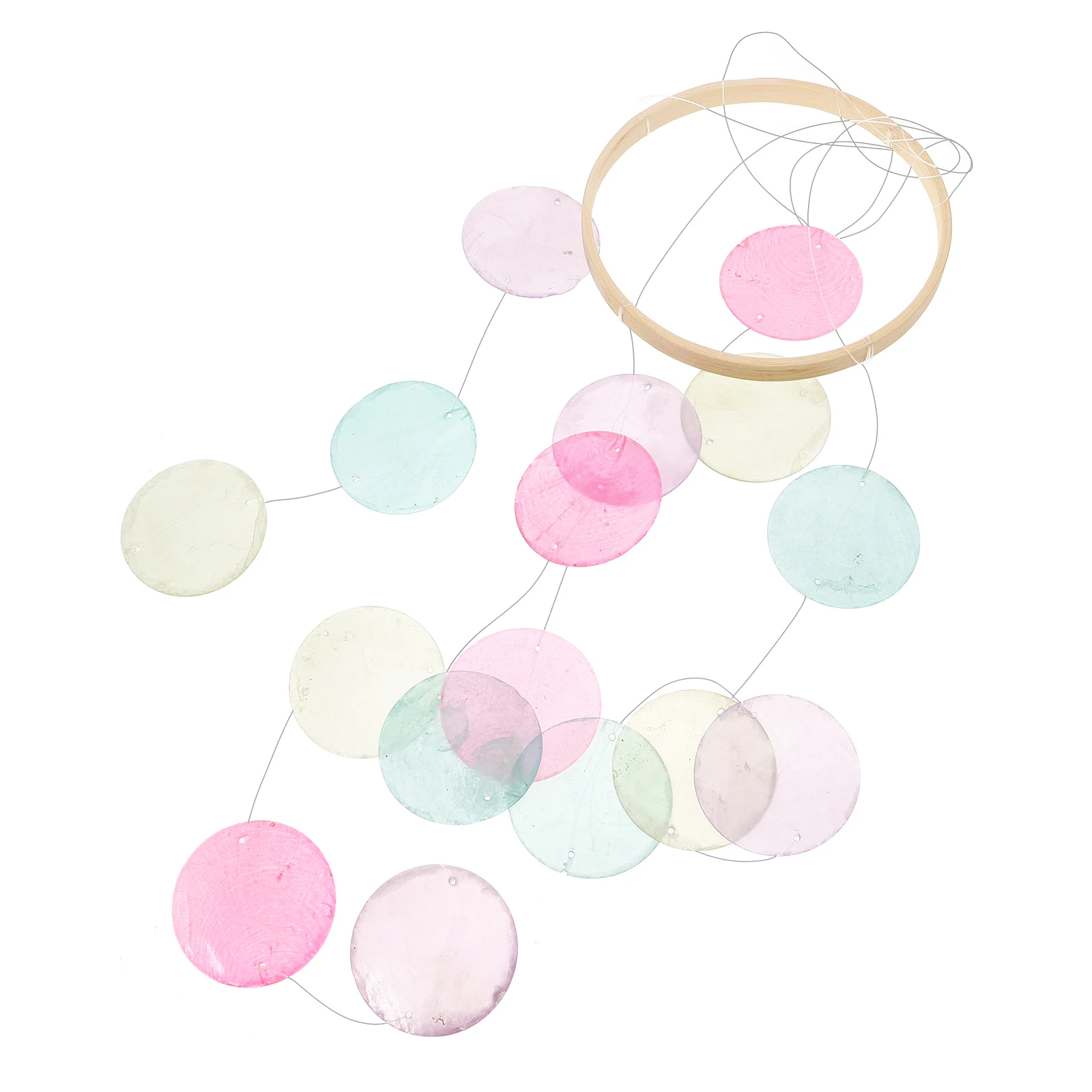 

Natural Shell Wind Chime Rainbow Colors Clear Sound Stress Relief Indoor Outdoor Hanging Decor Wind Chime