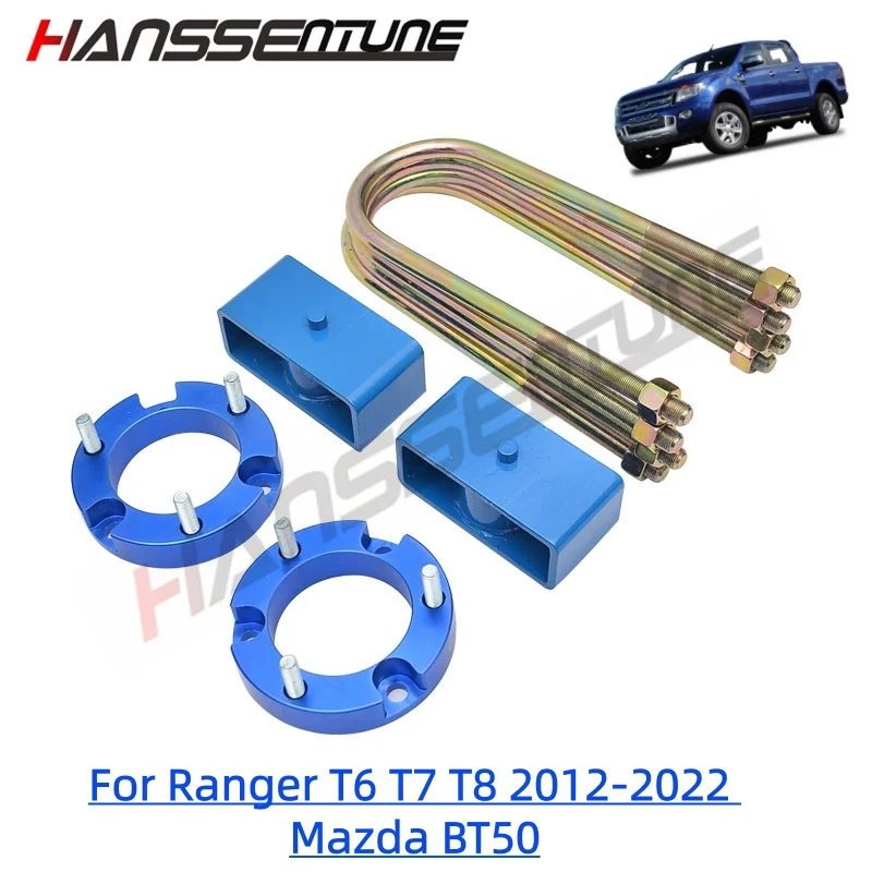 

4x4 аксессуары, комплект выравнивающего подъемника, 2 дюйма, передние прокладки + адаптер заднего блока 2 дюйма для Ranger T6 T7 T8 2012-2022/Mazda BT50