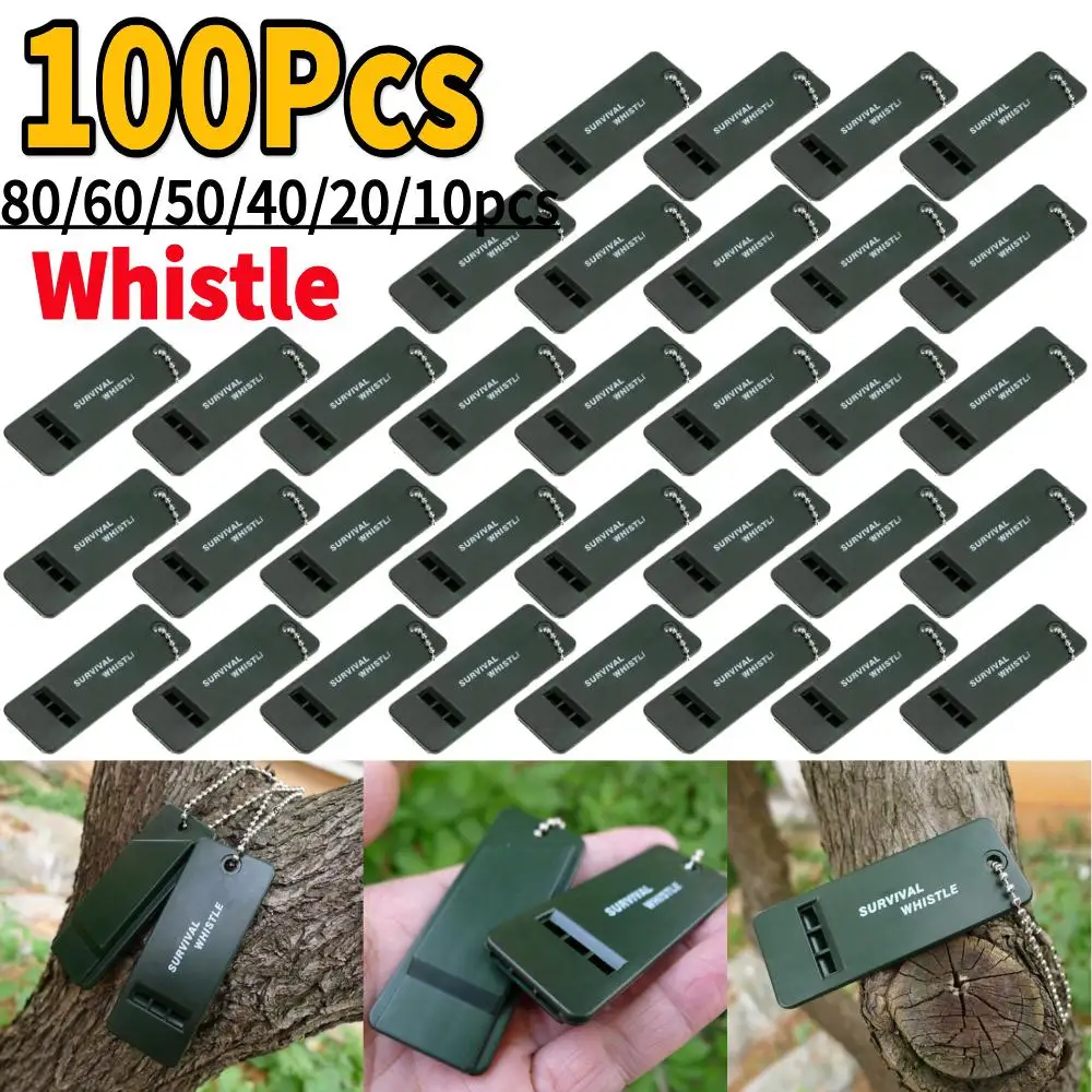 

10-100pcs High Decibel Survival Whistle Portable Safety Emergency Whistle Rescue Signaling First Aid Tool for Hiking Camping