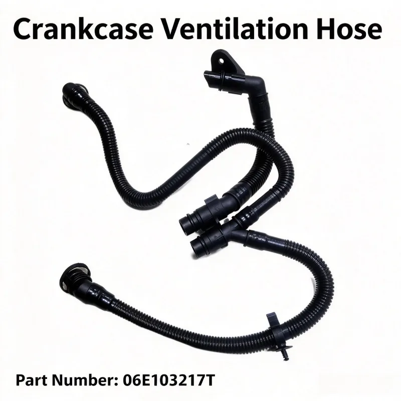Crankcase Vent Hose Compatible with Audi A6 C6 2.8T, Part Number 06E103217T, Engine Breather Pipe Replacement