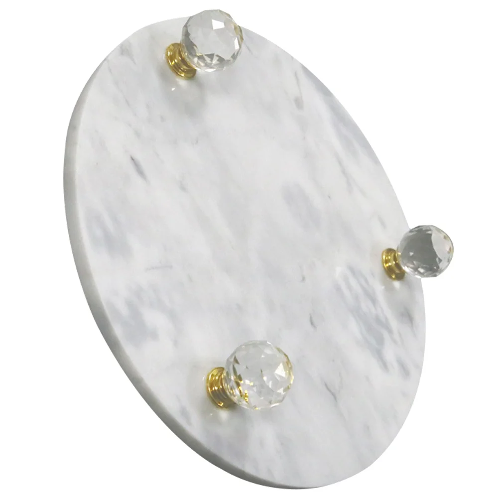 Marble Tray Creative Round Shape Durable Safe Multi-Function Fruit Holder Snack Dessert Display Tray Home Accessory