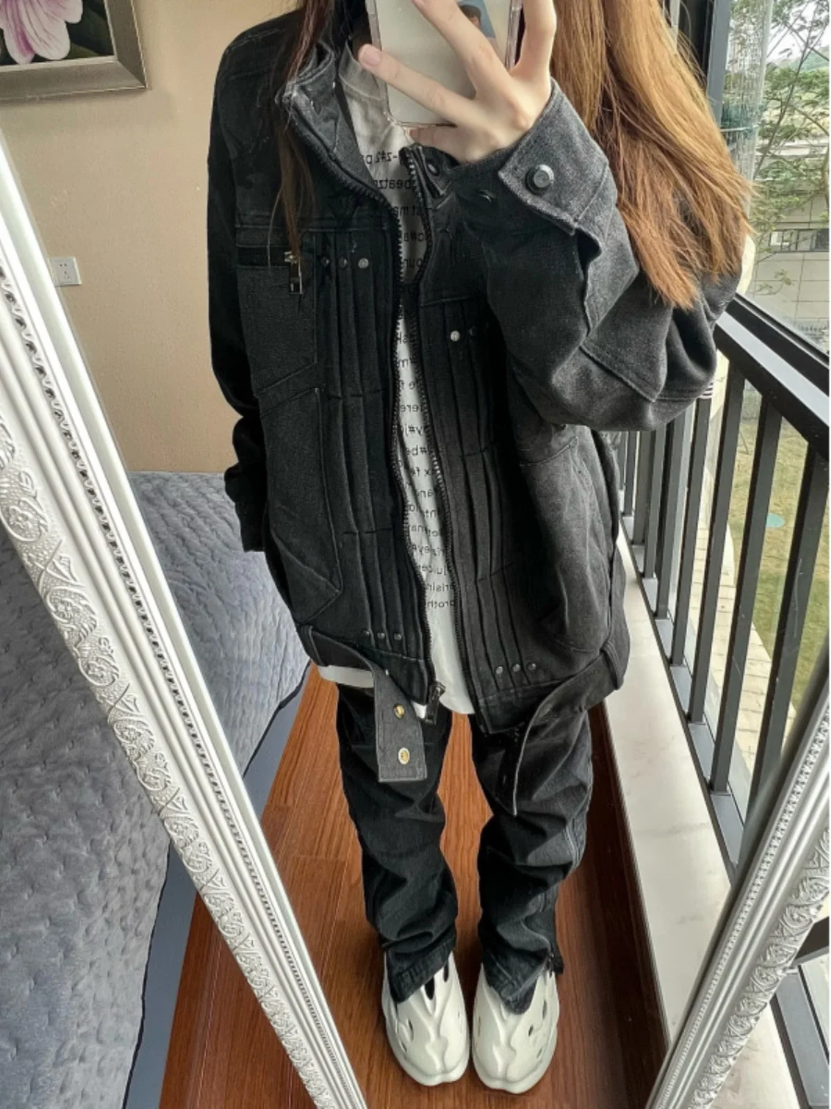 

Мужская джинсовая куртка Cleanfit с наплечниками, в стиле High Street, модная рабочая одежда, американский стиль, на молнии, из смесового хлопка