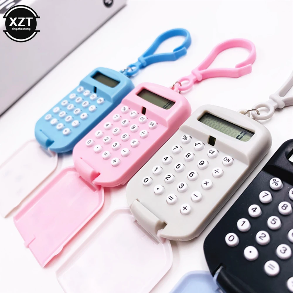 1PCS Keychain Kawaii Digit Calculator Mini Cartoon Pocket Calculator Cute Keychain Creative Calculator Calculator Office Sup