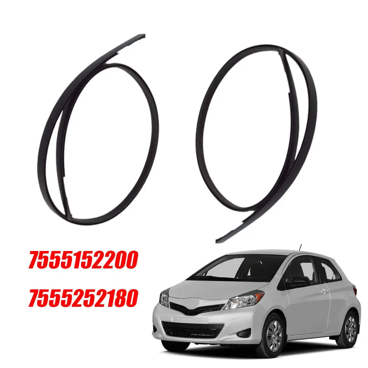 2X For Toyota Yaris Hatchback 2012-2014 155cm Left Right Car Roof Rubber Drip Moulding Seal Strips Trim 7555152200 7555252180