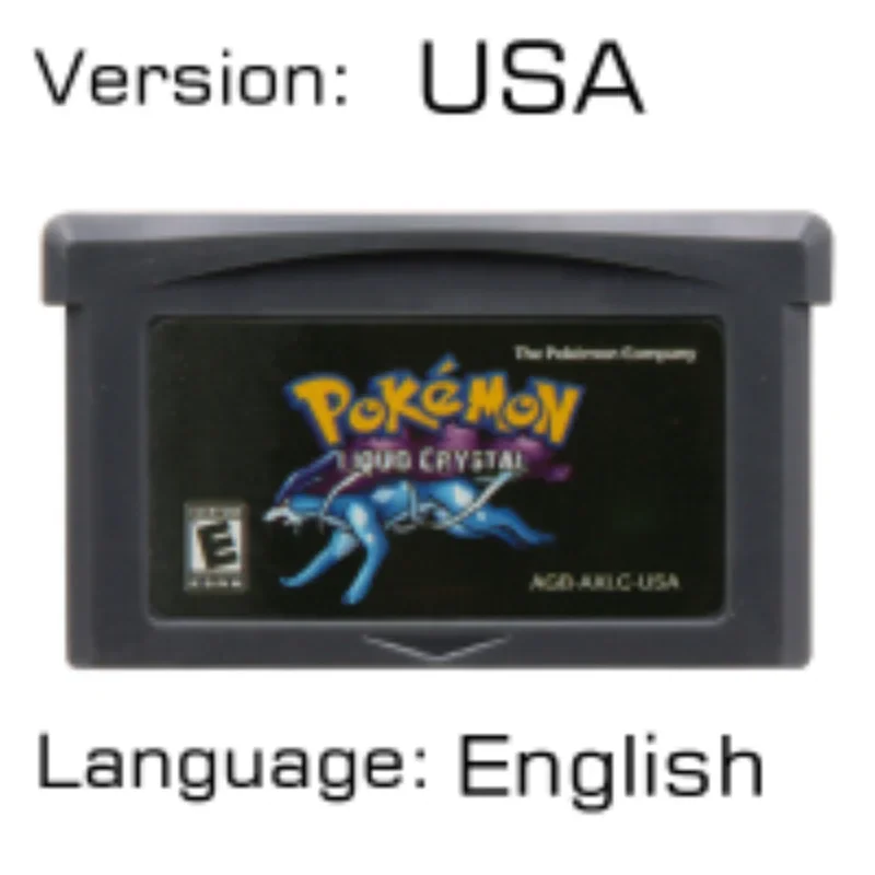 GBA Game Cartridge Pokemon Series Liquid Crystal Moemon Fire Red Unbound Crystal Dust Lunar 32 Bit Video Game Console Card