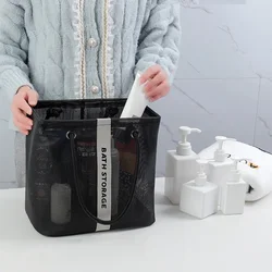 Large Capacity Cosmetic Bag Portable Travel Wash Handbag Bathroom Transparent Shower Makeup Pouch Unisex Toiletries Organizer