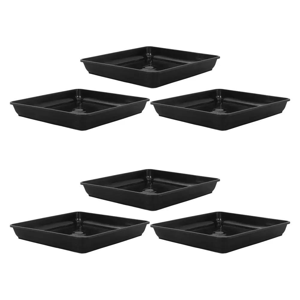 

6pcs Flower Pot Tray Square Planter Drip Saucer Black Bonsai Indoor PP Water Collection Balcony Garden Plant Accessories