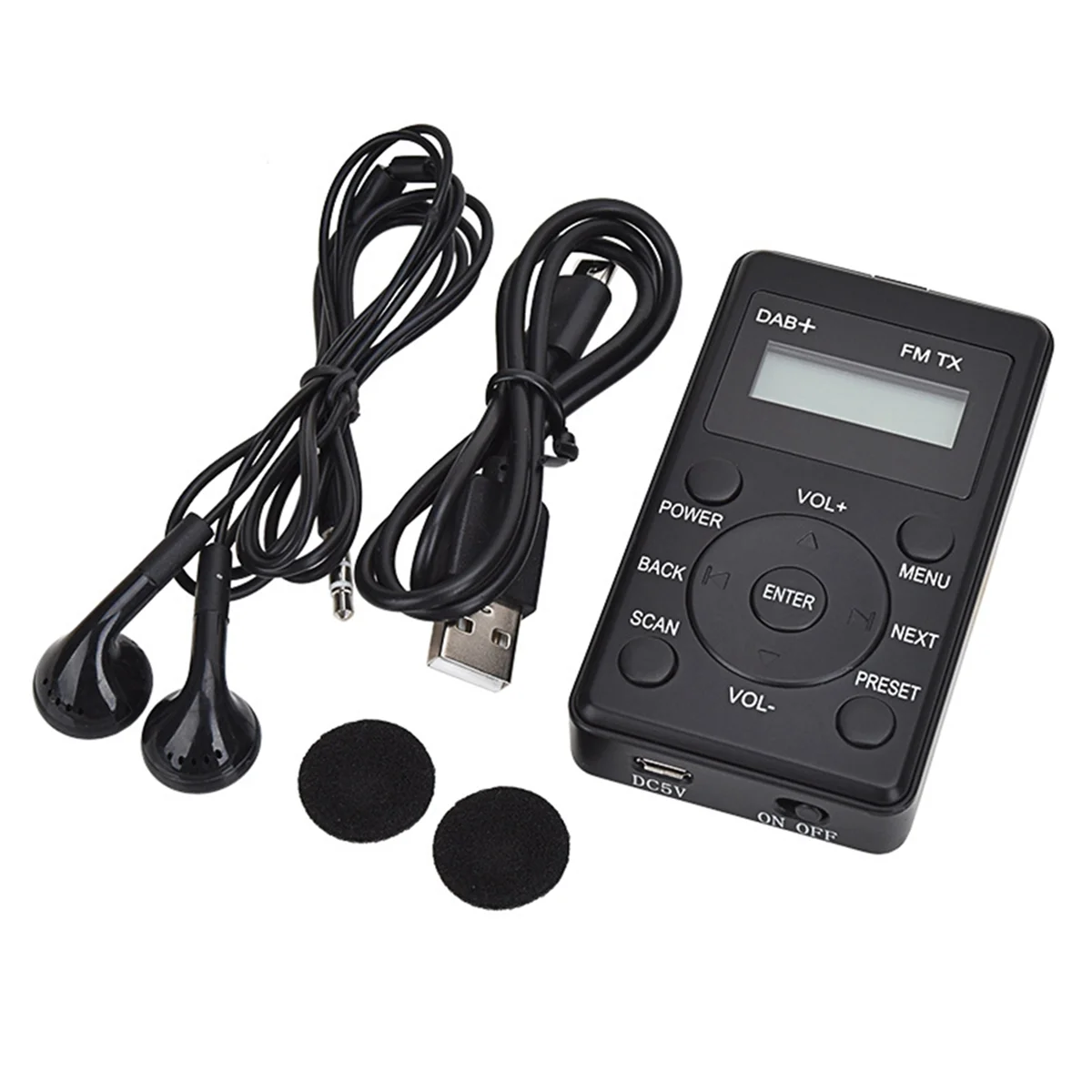 

B27B Portable Radio Mini Pocket FM DAB+ Digital Display Stereo Receiver LCD Built-In Battery Earphone Support Calendar