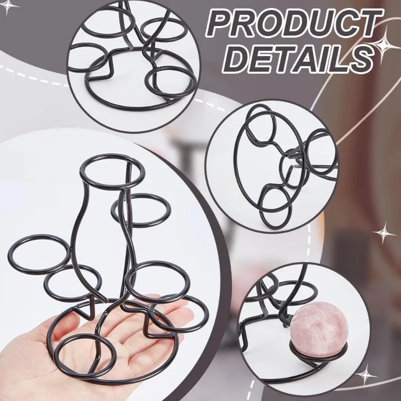 1 pc Crystal Ball Holders 7 Eggs Display Stand Black Iron Multi-Sphere Display Holder for Crystal Ball Sphere Globe Home Office