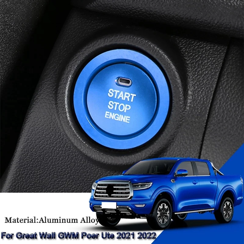 Car START Engine Button Cover STOP Key Ignition Switch Sticker For Great Wall Cannon GWM Poer Ute 2021 2022