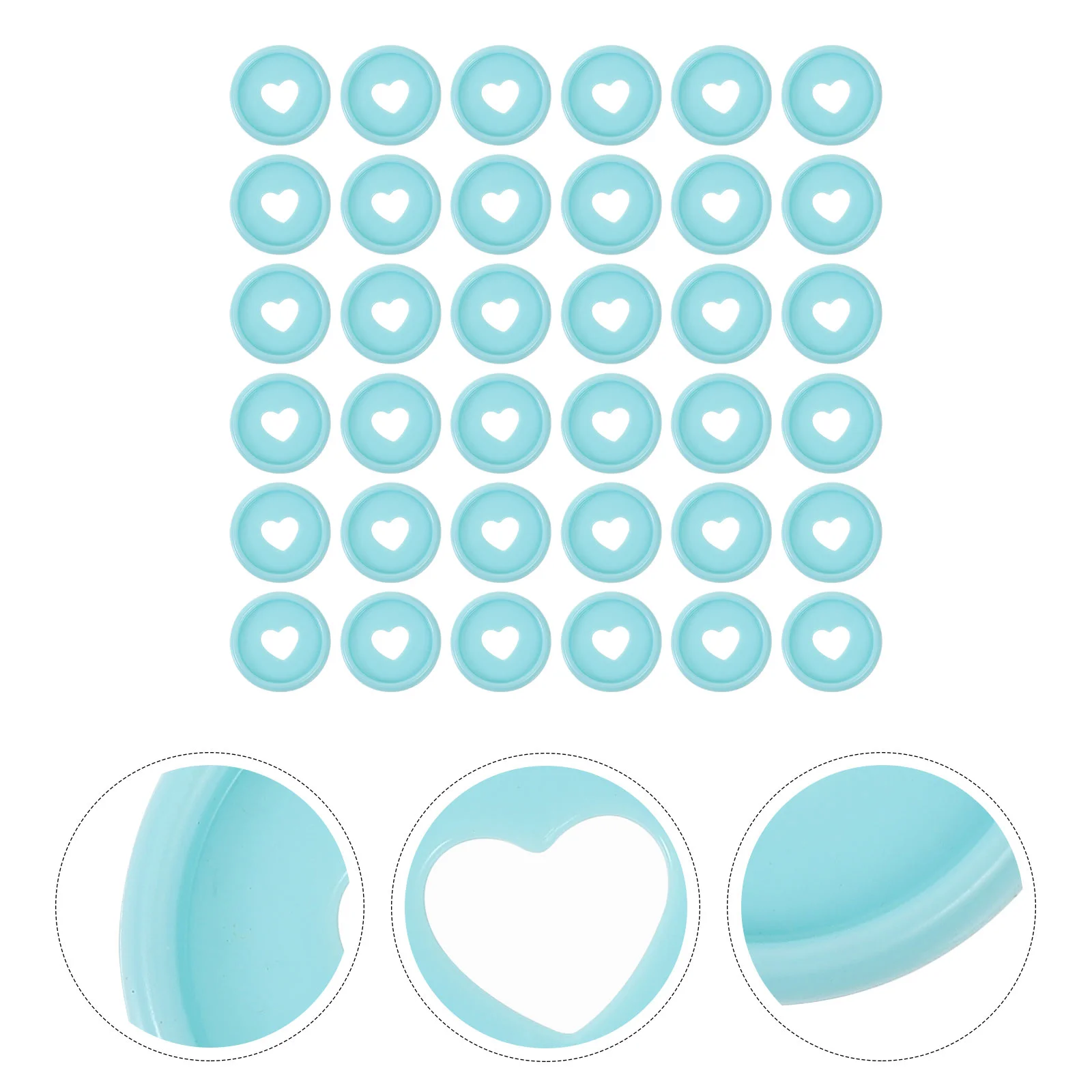 50PCS Pastel Heart Mushroom Hole Plastic Binding Buckles Discbound Notebook Binders Planner Supplies Office School Use