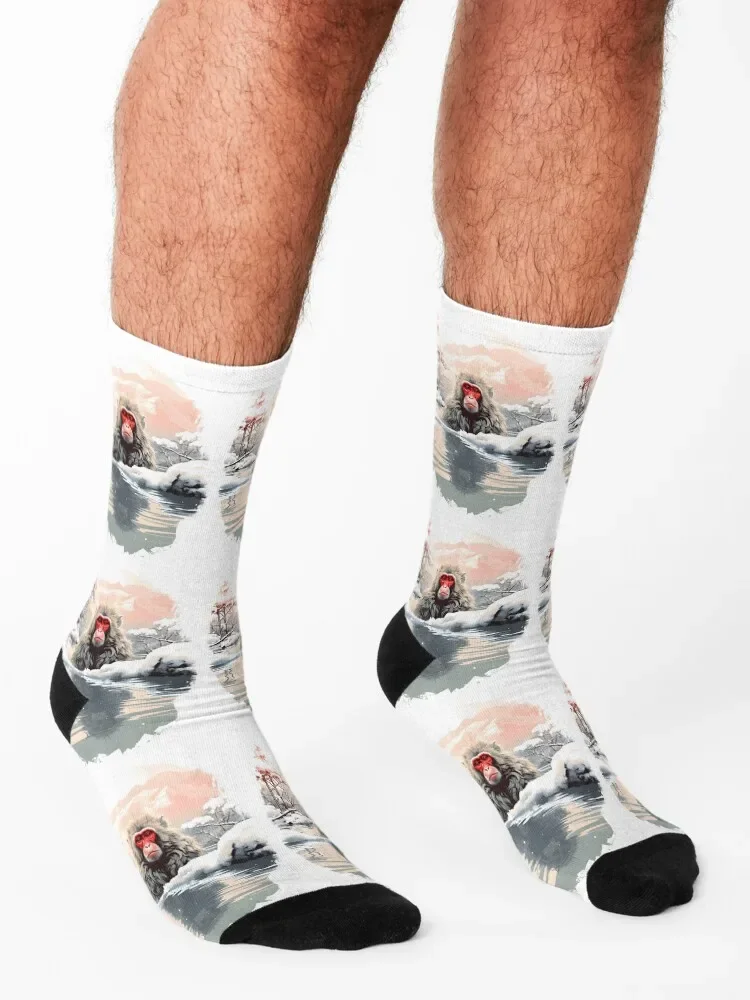 جوارب قرد الثلج اليابانية من macaque رياضية مضادة للانزلاق لكرة القدم شفافة للفتيات للرجال #3