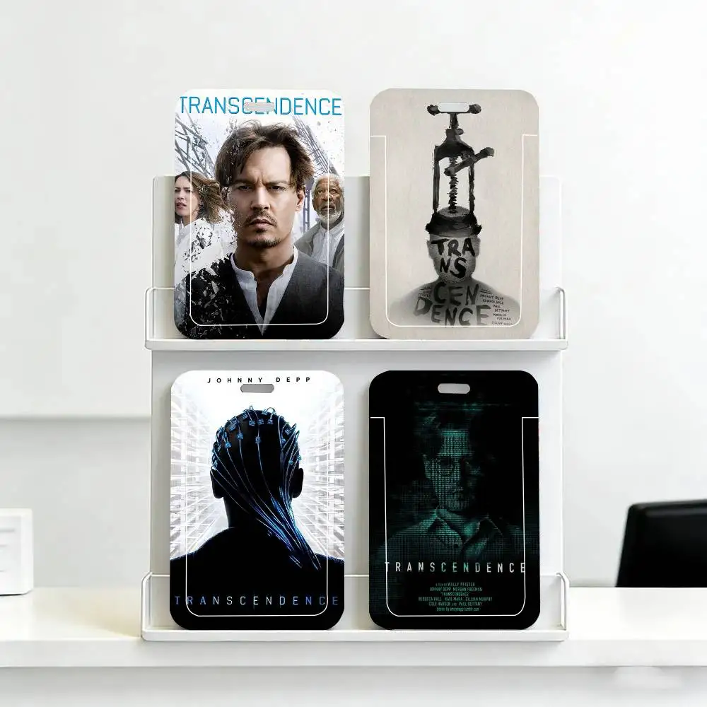 Porte-cartes à cordon noir sur le thème du film de science-fiction Transcendence, pour cartes de repas d'étudiant et cartes d'identité scolaire