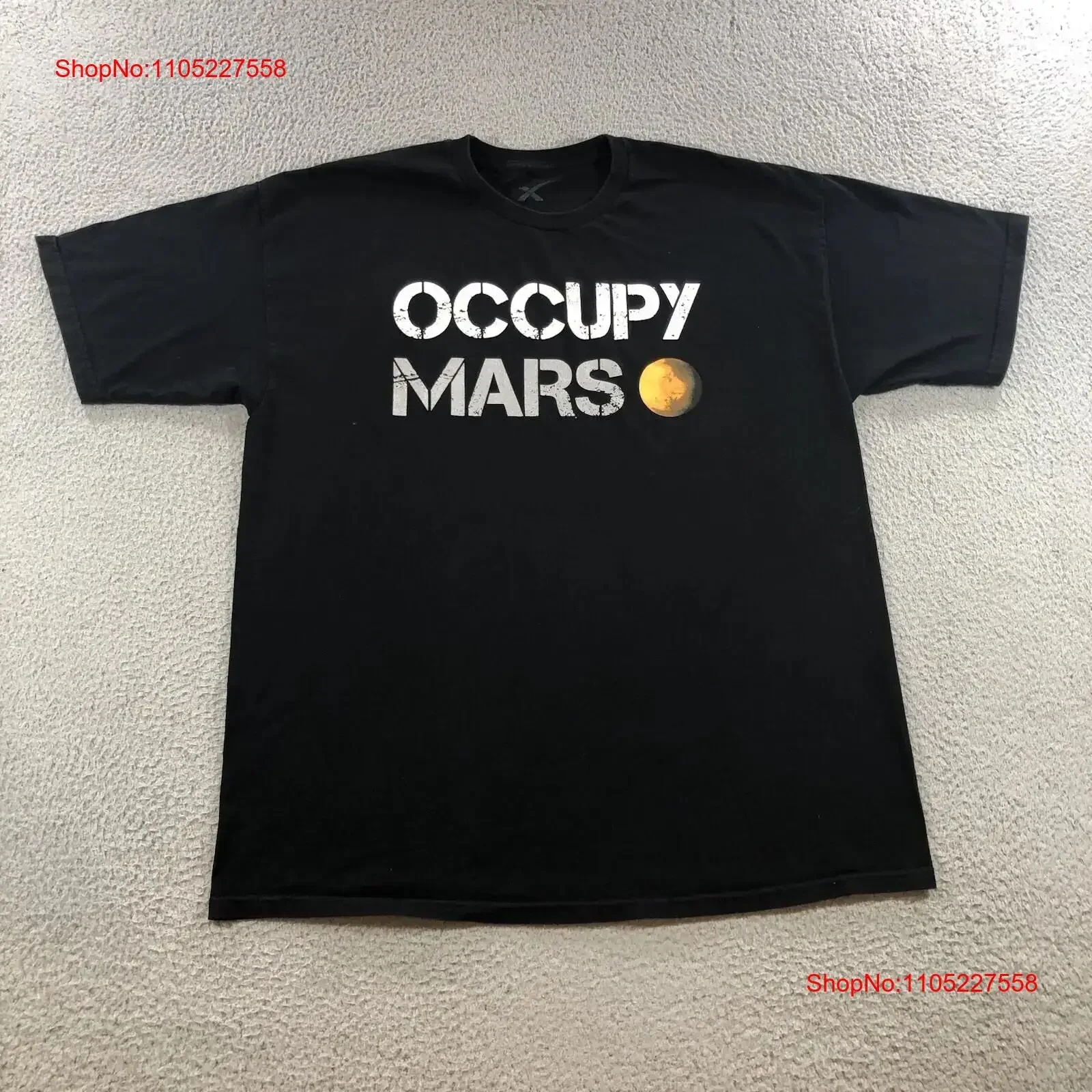

spacex T Shirt Men s XL Black Occupy Mars Thick Cotton vintage Washed Stretched graphic designer clothes streetwear Versatile