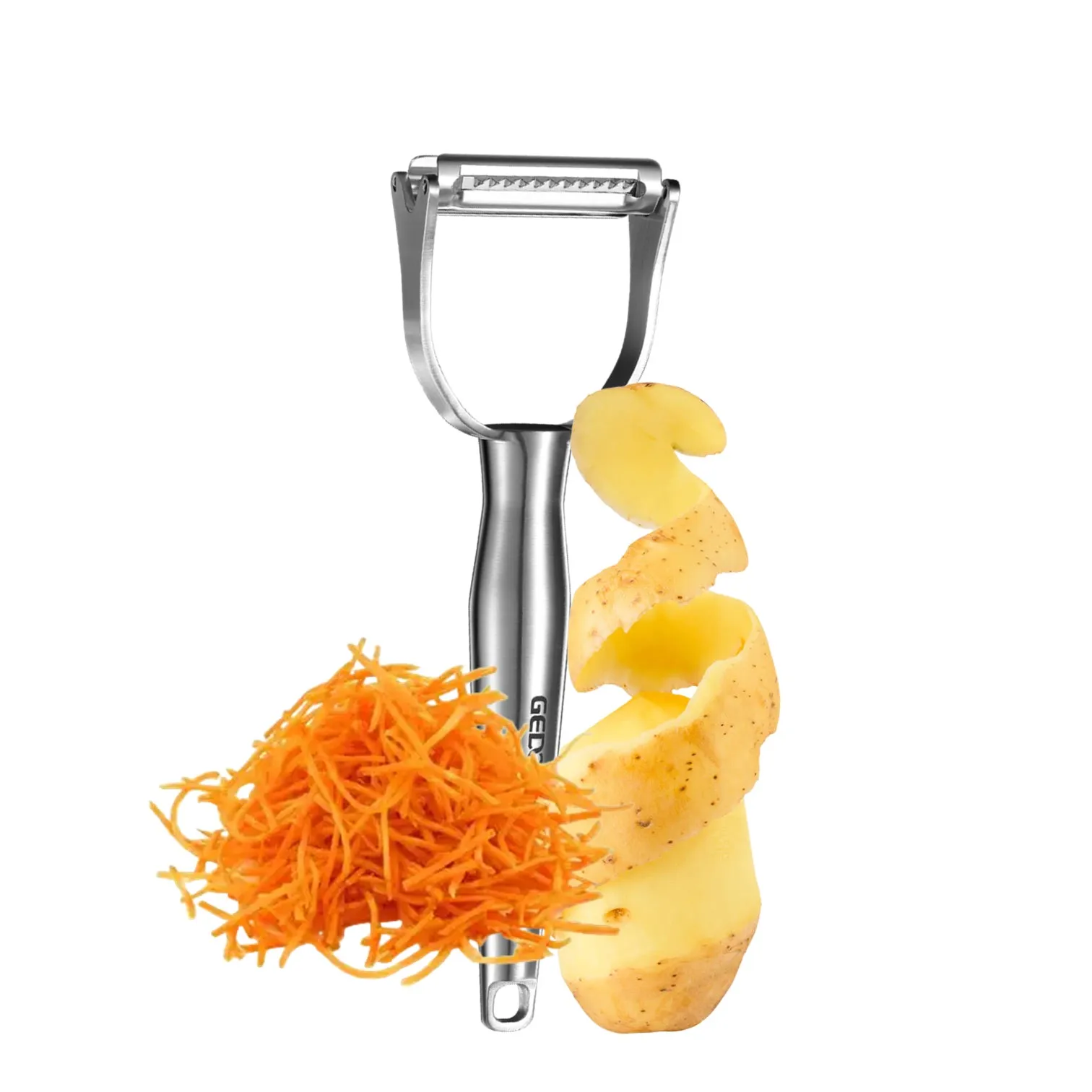 

Peeling and Shredding 2 in 1 LFGB Certification 304 Stainless Steel Kitchen Peeler Rotable Swivel Blade Zester for Chef Tool