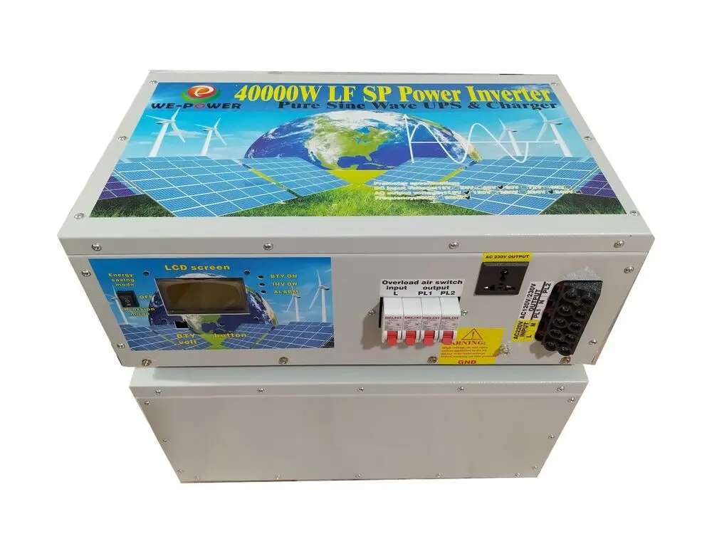 160000 ث/40000 واط التردد المنخفض سبليت المرحلة 48VDC/110 فولت ، 220 فولت التيار المتناوب موجة جيبية نقية عاكس الطاقة الشمسية LCD/UPS/غطاء شاحن البطارية