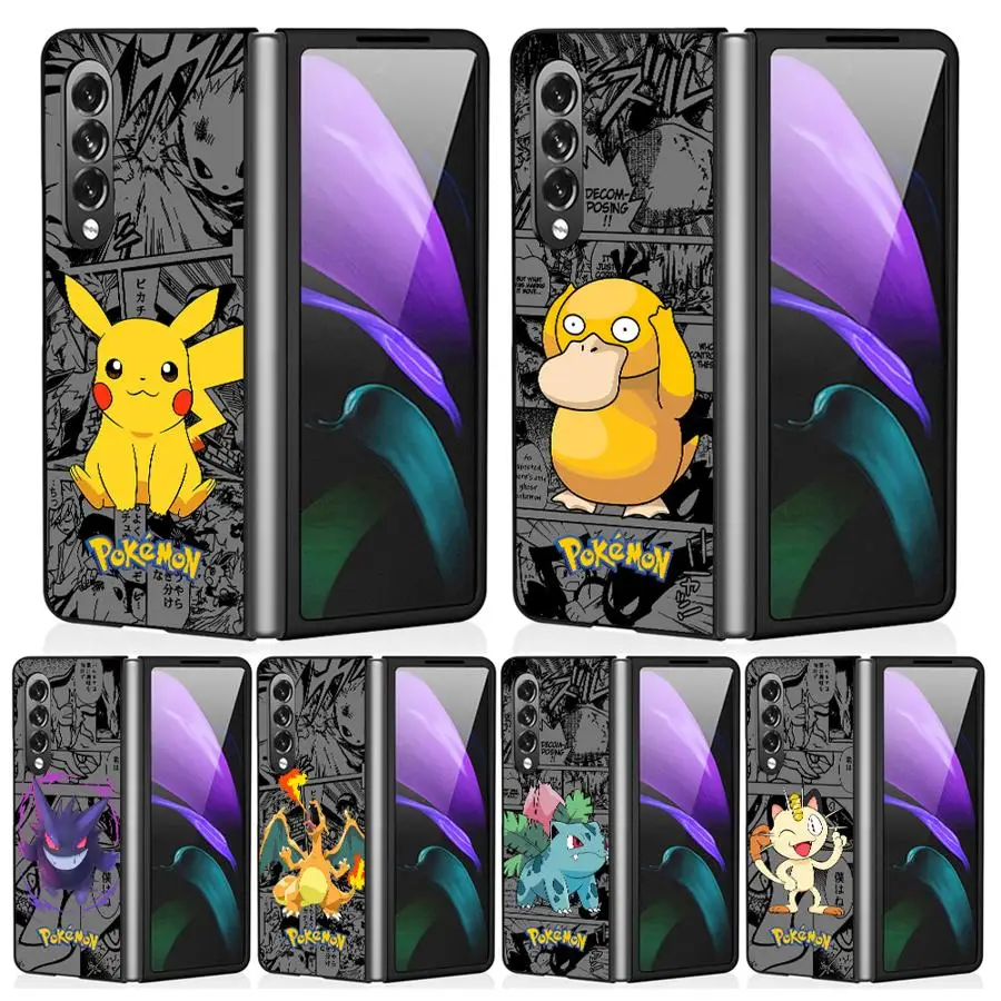 Pokemons Pikachu Gengar Phone Cover for Samsung Galaxy ZFold6 Z Fold 4 5G ZFold5 Z Fold4 Fold3 Funda Shockproof Hard PC